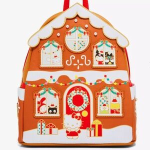 Loungefly Hello Kitty Cinnamoroll Kuromi Badtz Maru Gingerbread House Backpack